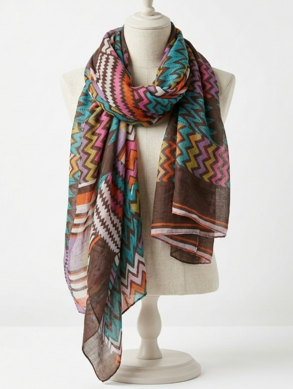 Oversized Colorful Patchwork Scarf Wrap Lightweight Beach Sarong Coverup
